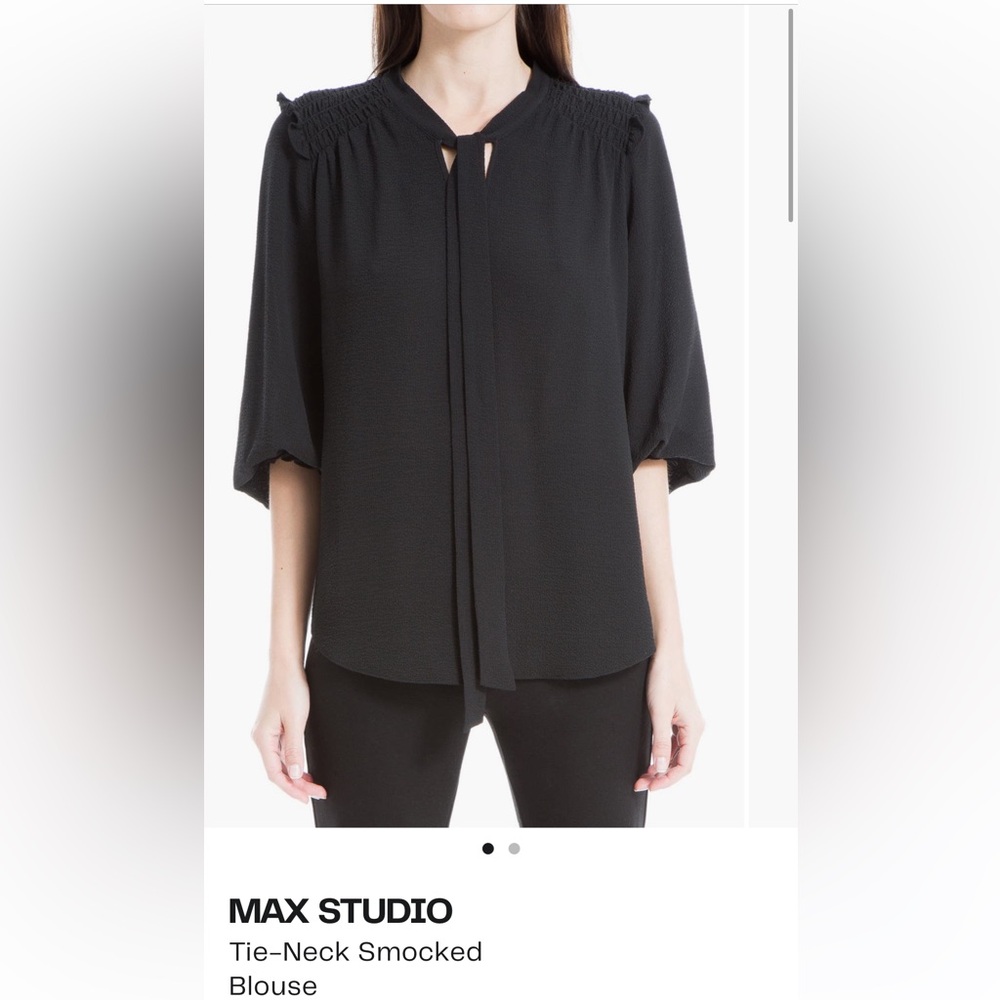 Max Studio tie neck blouse
